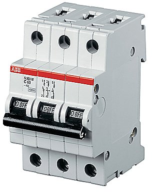 ABB Выключатель автоматический 3-полюсный S203P C63