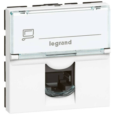 Legrand Mosaic Белая Розетка RJ 45 кат 6 STP экранированная 2 мод LCS²