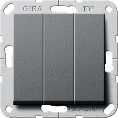 Выключатель Gira ClassiX, ClassiX Art, E2, E3, Esprit, Event, Studio трехклавишный без подсветки, цвет антрацит