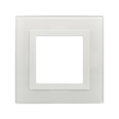 DKC Рамка из натурального стекла,  "Avanti", белая, 1 пост (2 мод.)