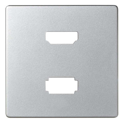 Simon 82 Накладка для розетки HDMI + USB 2.0 для передачи данных цвета алюминий