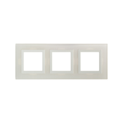 DKC Рамка из натурального стекла, "Avanti", белая, 3 поста (6 мод.)