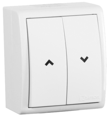 Simon 15 Aqua Белый Выключатель жалюзийный с электрической блокировкой, наружный, IP54