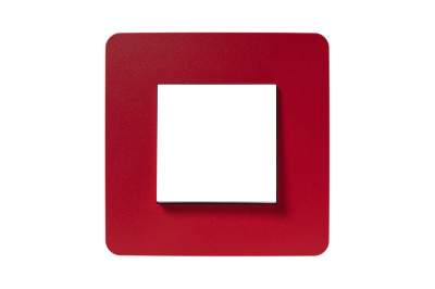Рамка Schneider Electric Unica New Studio 1 пост, горизонтальный, вертикальный монтаж, цвет красный, пластмасса