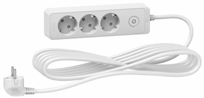 SE Unica Extend Бел Удлинитель 3 розетки 2К+З, кабель 3м