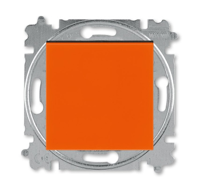 Выключатель ABB Levit одноклавишный без подсветки, цвет оранжевый / дымчатый чёрный