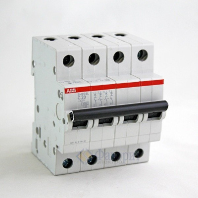 ABB Выключатель автоматический 4-полюсной SH204 C 6