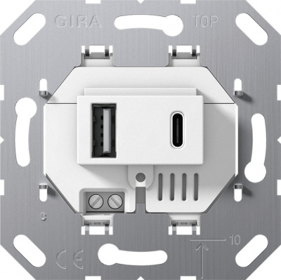 Gira Мех роз USB  2-я A+C белый