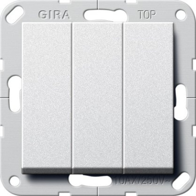 Gira S-55 Алюминий Выключатель 3-клавишный (звонок) с винтовыми клеммами