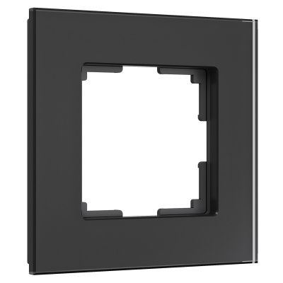 Рамка Werkel Senso 1 пост, горизонтальный, вертикальный монтаж, цвет черный матовый, стекло
