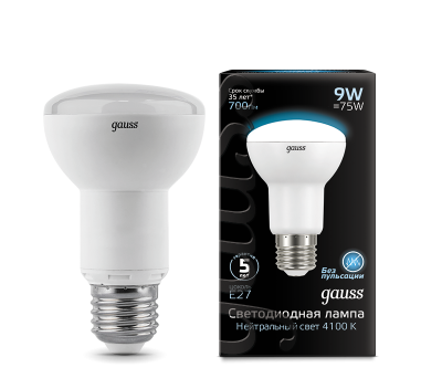 Gauss Лампа R63 9W 700lm 4100K E27 LED