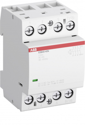 ABB Контактор ESB40-20N-01 модульный (40А АС-1, 2НО), катушка 24В AC/DC