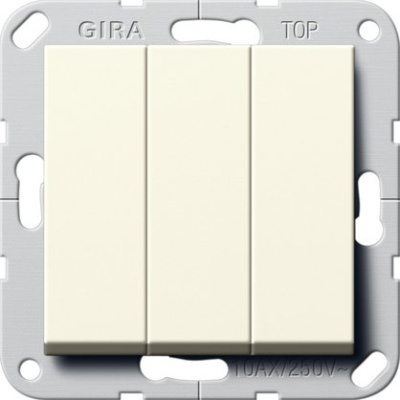 Переключатель Gira ClassiX, ClassiX Art, Esprit, Event, Standard 55 трехклавишный без подсветки, цвет кремовый глянцевый