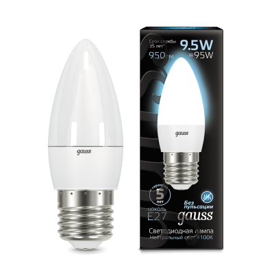 Gauss Лампа Свеча 9.5W 950lm 4100К E27 LED