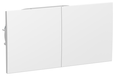 Розетка двойная Schneider Electric Atlas Design с заземлением со шторками с крышкой, цвет белый