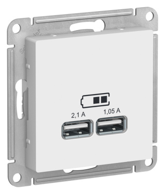SE AtlasDesign лотос USB, 5В, 1 порт x 2,1 А, 2 порта х 1,05 А, механизм
