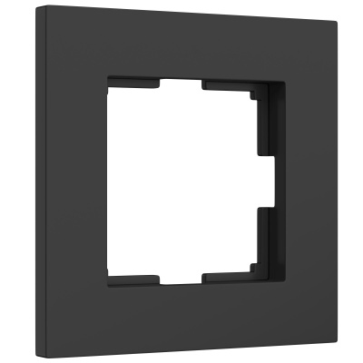 Рамка Werkel Slab 1 пост, горизонтальный, вертикальный монтаж, цвет черный матовый, пластмасса