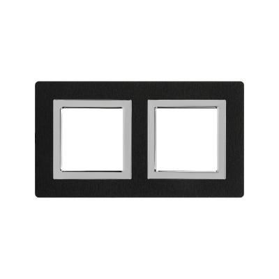 DKC Рамка из алюминия, "Avanti", черная, 2 поста (4 мод.)