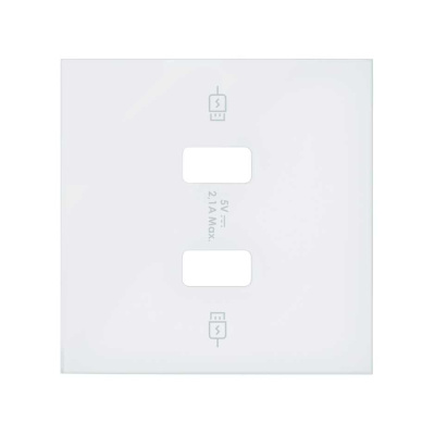 Simon 100 Белый матовый  Накладка для зарядного устройства 2хUSB