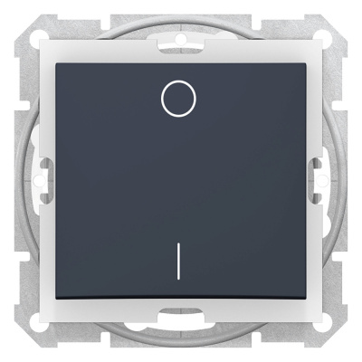 SE Sedna Графит Выключатель кнопочный 2-полюсный IP44 10А, 250В (сх.2)