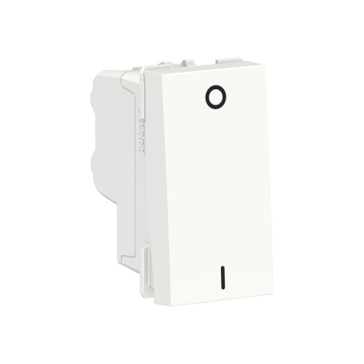 SE Unica Modular Бел Выключатель 1-клавишный, двухполюсный, сх. 2, 16 AX, 250В, 1 модуль