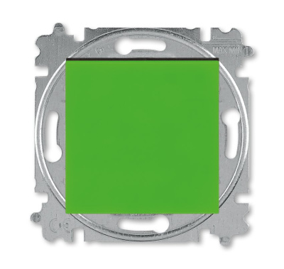 Переключатель ABB Levit одноклавишный без подсветки, цвет зелёный / дымчатый чёрный