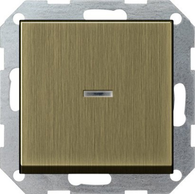 Переключатель, выключатель Gira ClassiX, ClassiX Art одноклавишный с индикацией, цвет бронзовый