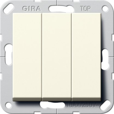 Выключатель Gira ClassiX, ClassiX Art, Esprit, Event, Standard 55 трехклавишный без подсветки, цвет кремовый глянцевый