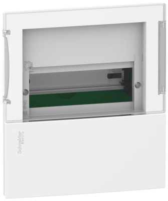 SE RESI9 MP (Mini Pragma) Бокс встраеваемый с прозрачной дверью 1 ряд/6 модулей, IP40, IK07, 63А, 2 клеммы, Италия