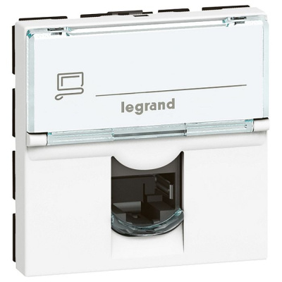 Legrand Mosaic Бел Розетка RJ45 FTP кат. 6 2мод.