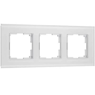 Рамка Werkel Senso 3 поста, горизонтальный, вертикальный монтаж, цвет белый матовый, стекло