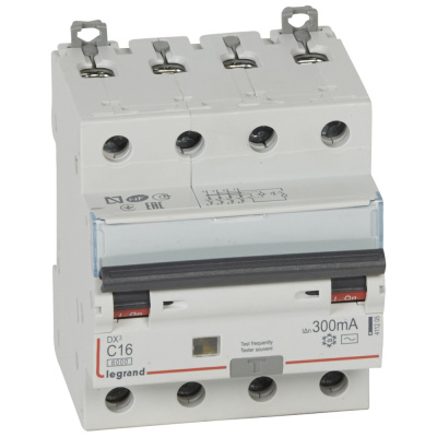 Legrand DX3 Дифференциальный автоматический выключатель 4P 16А (С) 300MA-AC