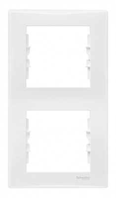 Рамка Schneider Electric Sedna 2 поста, вертикальный монтаж, цвет белый, пластмасса