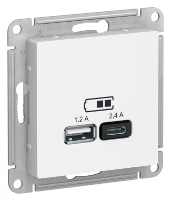 SE AtlasDesign лотос USB A+С, 5В/2,4 А, 2х5В/1,2 А, механизм