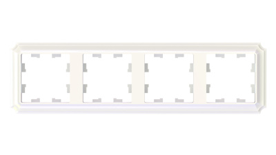 Рамка Schneider Electric Atlas Design Antique 4 поста, горизонтальный, вертикальный монтаж, цвет жемчуг, пластмасса