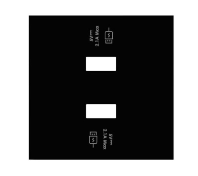Simon 100 Черный матовый  Накладка для 2-х зарядных устройств USB SmartCharge
