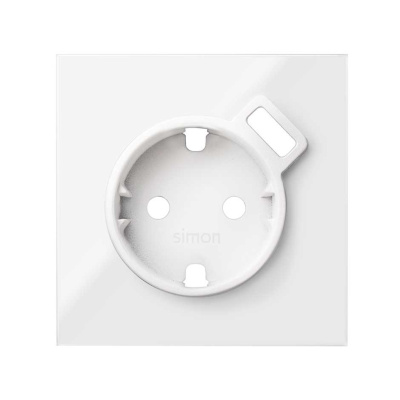 Накладка на электрическую розетку с USB type-A Simon Simon 100, цвет белый глянец