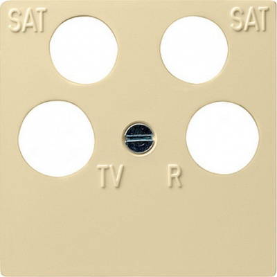 Накладка на розетку телевизионную Gira SYSTEM 55, скрытый монтаж, кремовый глянцевый