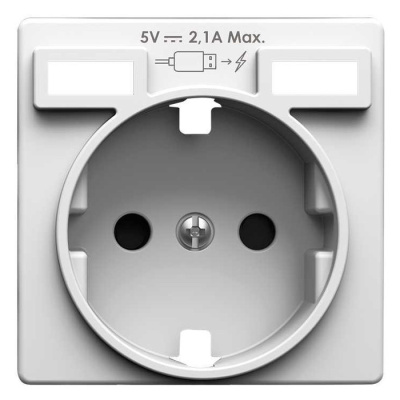 Накладка на электрическую розетку с USB type-A двойная Simon Simon 82 Concept, цвет белый матовый