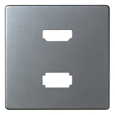 Simon 82 Detail Накладка для розетки HDMI + USB 2.0 для передачи данных цвета холодный алюминий