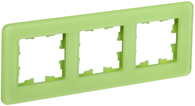 Рамка IEK BRITE 3 поста, горизонтальный, вертикальный монтаж, цвет зеленый, стекло