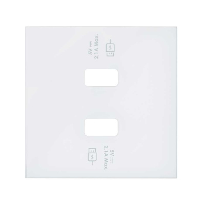 Simon 100 Белый матовый  Накладка для 2-х зарядных устройств USB SmartCharge