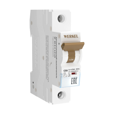 Автоматический выключатель 1P  50 A  C  4,5 кА, Werkel