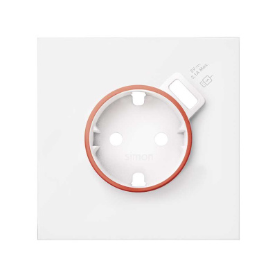Накладка на электрическую розетку с USB type-A Simon Simon 100, цвет белый матовый
