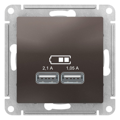 SE AtlasDesign Мокко USB, 5В, 1 порт x 2,1 А, 2 порта х 1,05 А, механизм
