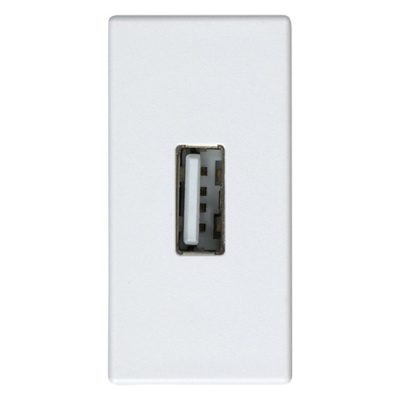 Simon 27 Мех Белый Разъём USB тип А, узкий, винты