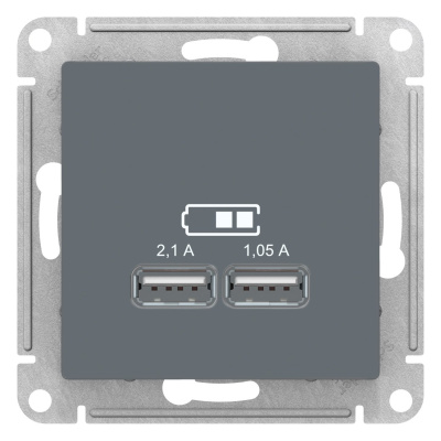 SE AtlasDesign Грифель USB, 5В, 1 порт x 2,1 А, 2 порта х 1,05 А, механизм