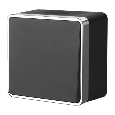 Выключатель Werkel Gallant одноклавишный без подсветки IP 44, цвет черный, хром
