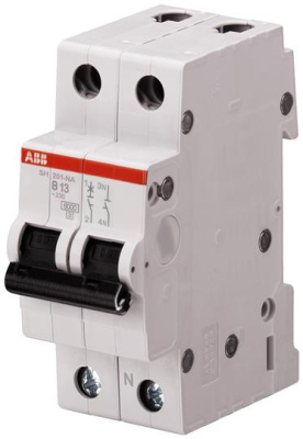 ABB Выключатель автоматический 1P+N SH201 B63NA