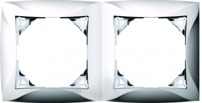 Рамка Schneider Electric Дуэт 2 поста, горизонтальный, вертикальный монтаж, цвет шампань, пластмасса